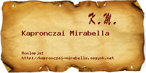 Kapronczai Mirabella névjegykártya