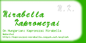 mirabella kapronczai business card